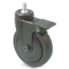 Guitel Hervieu Braked Swivel Castor, 40 kg Load Capacity, 50 mm Rubber Wheel, Pressed Steel Frame, Black Epoxy Paint 346520