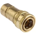Parker Brass Hydraulic Quick Connect Coupling Female G 1/4 in, Zinc Plated 1000 psi BH2-60-BSPP