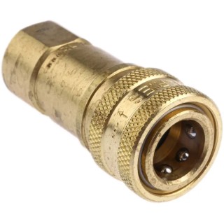 Parker Brass Hydraulic Quick Connect Coupling Female G 1/4 in, Zinc Plated 1000 psi BH2-60-BSPP