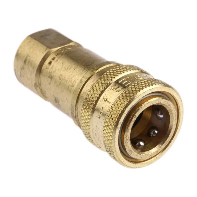 Parker Brass Hydraulic Quick Connect Coupling Female G 1/4 in, Zinc Plated 1000 psi BH2-60-BSPP