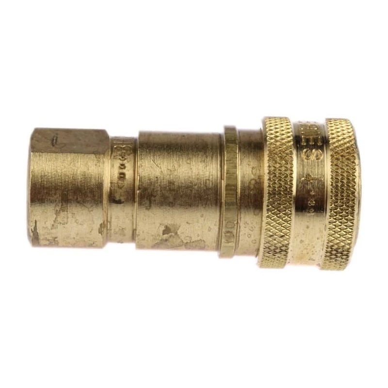 Parker Brass Hydraulic Quick Connect Coupling Female G 1/4 in, Zinc Plated 1000 psi BH2-60-BSPP