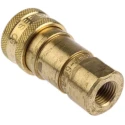 Parker Brass Hydraulic Quick Connect Coupling Female G 1/4 in, Zinc Plated 1000 psi BH2-60-BSPP