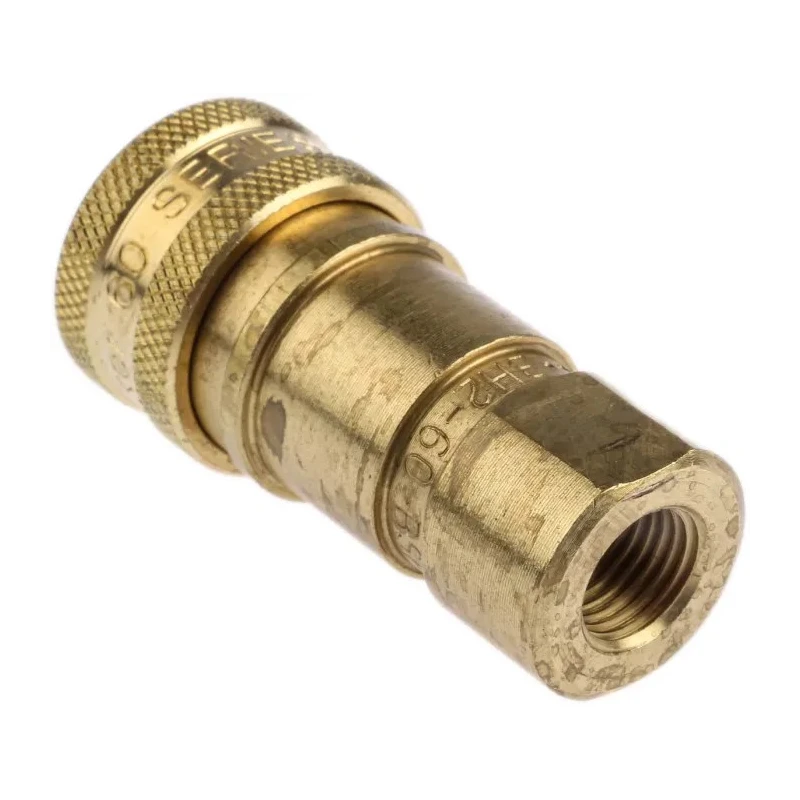 Parker Brass Hydraulic Quick Connect Coupling Female G 1/4 in, Zinc Plated 1000 psi BH2-60-BSPP