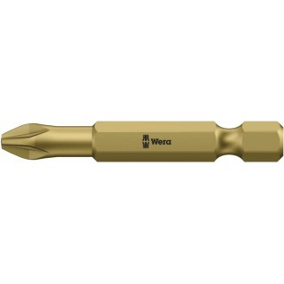 Wera Screwdriver Bit PZ3 Size, 6.35 mm Hex Drive, 50mm Length 05073962001
