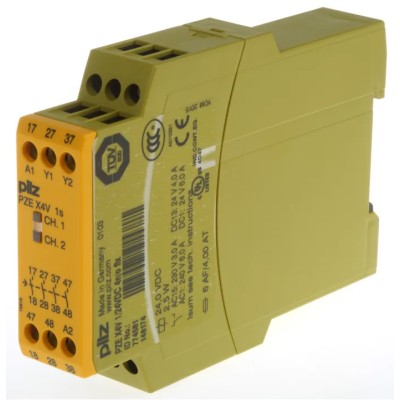 Pilz 24V DC Safety Relay with 4 Safety Contacts, Screw Terminal, DIN Rail Mount, PZE X4V 774581