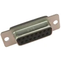 JAE 15 Way Straight Panel Mount Female D-Sub Connector, Steel Housing, Gold Plated Copper Alloy Contacts DA-15SF-N