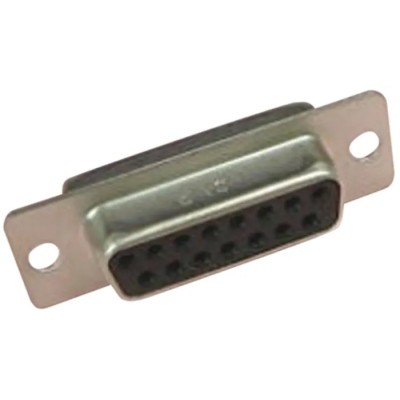 JAE 15 Way Straight Panel Mount Female D-Sub Connector, Steel Housing, Gold Plated Copper Alloy Contacts DA-15SF-N