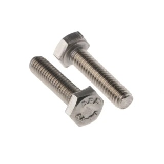 RS PRO Plain Stainless Steel Hex Bolt M4 x 16 mm 316 A4 Stainless Steel DIN 933 263-2132