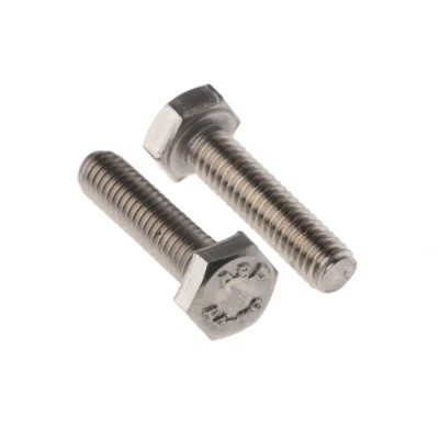 RS PRO Plain Stainless Steel Hex Bolt M4 x 16 mm 316 A4 Stainless Steel DIN 933 263-2132