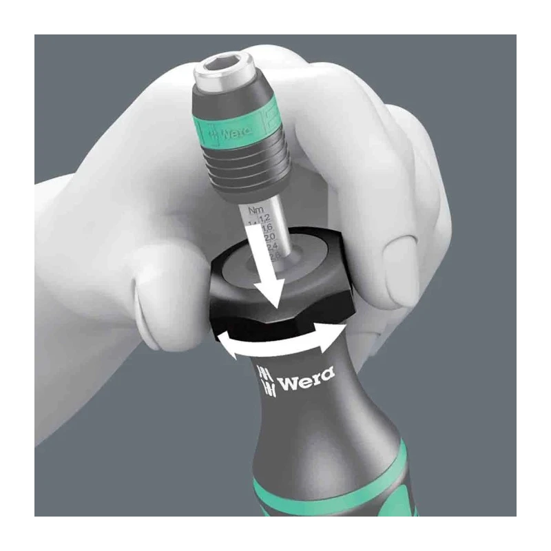 Wera Adjustable Torque Screwdriver 0.3 To 1.2 Nm, 1/4 in Drive, ±6 % Accuracy 05074700001