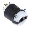 Hubbell Heavy Duty Nylon Black 20A 250V USA NEMA L15-20P Mains Plug Cable Mount Screw Termination Insulgrip HBL2421