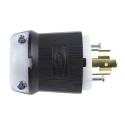 Hubbell Heavy Duty Nylon Black 20A 250V USA NEMA L15-20P Mains Plug Cable Mount Screw Termination Insulgrip HBL2421