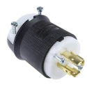 Hubbell Heavy Duty Nylon Black 20A 250V USA NEMA L15-20P Mains Plug Cable Mount Screw Termination Insulgrip HBL2421