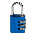 ABUS Combination Padlock Steel Aluminium Safety Padlock Weatherproof 5 mm Shackle 30mm Body 145/30 Blue