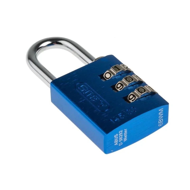 ABUS Combination Padlock Steel Aluminium Safety Padlock Weatherproof 5 mm Shackle 30mm Body 145/30 Blue