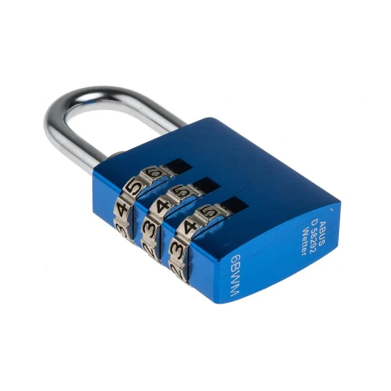 ABUS Combination Padlock Steel Aluminium Safety Padlock Weatherproof 5 mm Shackle 30mm Body 145/30 Blue
