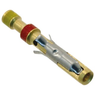 TE Connectivity Type II Series Female Crimp Terminal, 24 AWG Min Crimp, 20 AWG Max, Brass Contact, Gold Plated 201328-1