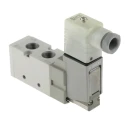 SMC Pneumatic Directional Control Valve Pilot Actuated G 1/4 Port Size 5 Ports Die Cast Aluminium Body 24V DC VF3000