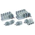 SMC Pneumatic Solenoid Valve Solenoid Rc 1/4, 5 Port, 24V DC, Die Cast Aluminium VF3000 
