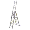Zarges Aluminium Combination Ladder 3 Sections 4.1 m Extended Height, Aluminium Rungs and Stiles, Load Capacity 150 kg 40227
