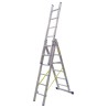 Zarges Aluminium Combination Ladder 3 Sections 4.1 m Extended Height, Aluminium Rungs and Stiles, Load Capacity 150 kg 40227