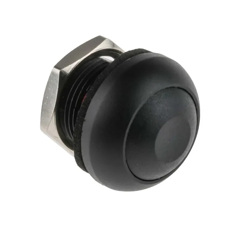 ITW Switches RS PRO Miniature Push Button Switch Momentary Panel 13.6 mm Cutout SPST Black LED IP67 50 V DC 32 V AC 734-6704