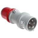 Scame IP44 Red Cable Mount 3P+N+PE Straight Industrial Power Connector Adapter, 16A, 415V Phase Inverter IP44