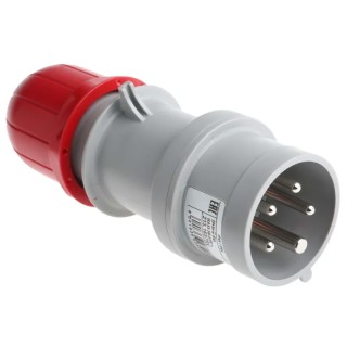 Scame IP44 Red Cable Mount 3P+N+PE Straight Industrial Power Connector Adapter, 16A, 415V Phase Inverter IP44