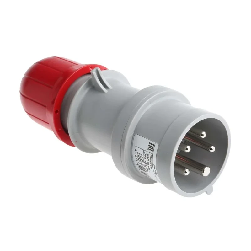 Scame IP44 Red Cable Mount 3P+N+PE Straight Industrial Power Connector Adapter, 16A, 415V Phase Inverter IP44
