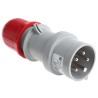 Scame IP44 Red Cable Mount 3P+N+PE Straight Industrial Power Connector Adapter, 16A, 415V Phase Inverter IP44