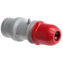 Scame IP44 Red Cable Mount 3P+N+PE Straight Industrial Power Connector Adapter, 16A, 415V Phase Inverter IP44