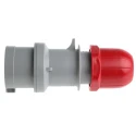 Scame IP44 Red Cable Mount 3P+N+PE Straight Industrial Power Connector Adapter, 16A, 415V Phase Inverter IP44