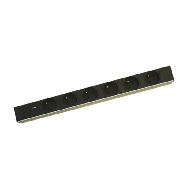 RS PRO 6 Gang 16A 230V AC Power Distribution Unit Power Strip with 2.5m Cord Type E 755-3974