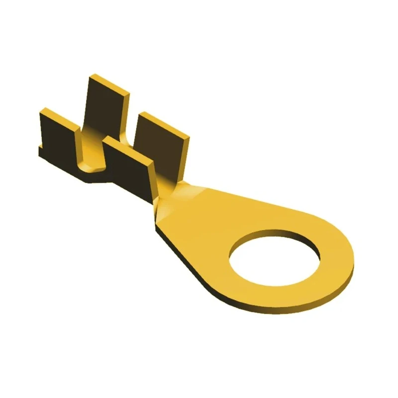 TE Connectivity Uninsulated Ring Terminal Brass Contact Yellow 10 Stud Size 20 AWG to 16 AWG 19.41mm Length 60394-1