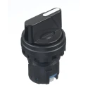 Idec IDEC HW Series 3 Position Selector Switch Head 22 mm Cutout, White, Black Handle, IP20 HW1S-3T