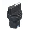Idec IDEC HW Series 3 Position Selector Switch Head 22 mm Cutout, White, Black Handle, IP20 HW1S-3T