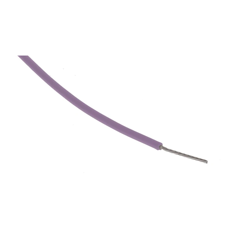 RS PRO Purple 0.22 mm² Hook Up Wire 24 AWG 7/0.2 mm Core Strands 100 m Polytetrafluoroethylene 841-7386