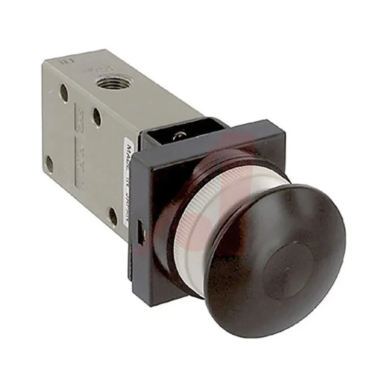 SMC Push Button Pneumatic Manual Control Valve VM400 Series Rc, 1/8 in NPT, Black Control Button, 4 Ports NVM430-N01-30B