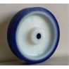 LAG Polyurethane Trolley Wheel with White and Blue Soft Tyre, 600 kg Load Capacity, 200 mm Diameter, Roller Bearing 35081X