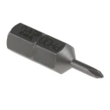 Wera Screwdriver Bit, 25 mm Drive Size, PH00 Phillips Tip, Plastic & Stainless Steel, Chrome Plated  PH00