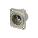 Neutrik Chassis XLR Connector, Straight Orientation, 50V, 7.5A Current, 5 Contacts, Silver over Nickel Plating RSNC5MD-LX-M3