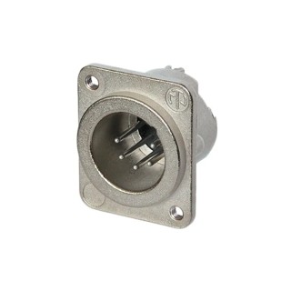 Neutrik Chassis XLR Connector, Straight Orientation, 50V, 7.5A Current, 5 Contacts, Silver over Nickel Plating RSNC5MD-LX-M3