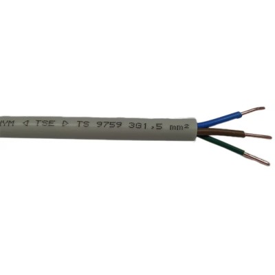 RS PRO 3 Core Power Cable Grey 2.5mm² 70°C 100 m Polyvinyl Chloride 902-8325