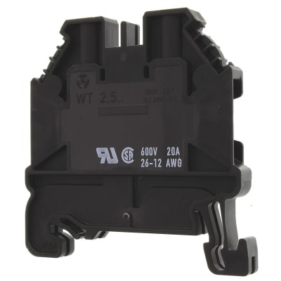 Wieland WT 2.5 Series Feed Through Terminal Block Black 2.5mm² 1-Level Screw ATEX 58.503.0055.1