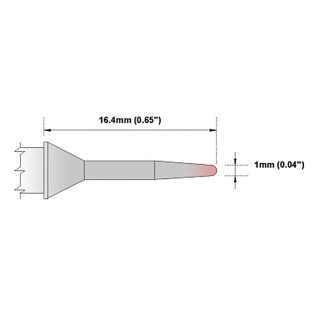 Thermaltronics 1.00 mm Conical Sharp 16.4 mm Soldering Iron Tip M7CS154