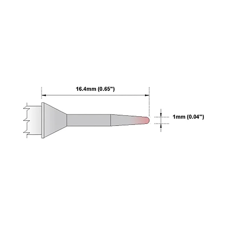 Thermaltronics 1.00 mm Conical Sharp 16.4 mm Soldering Iron Tip M7CS154