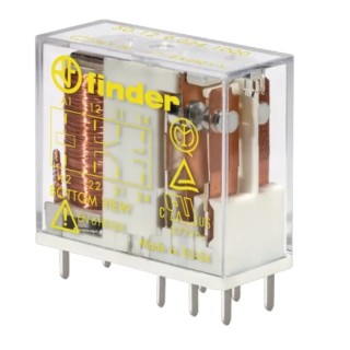 Finder PCB Force Guided Relay 24V DC Coil Voltage 2-Pole DPDT 50.12.9.024.1000