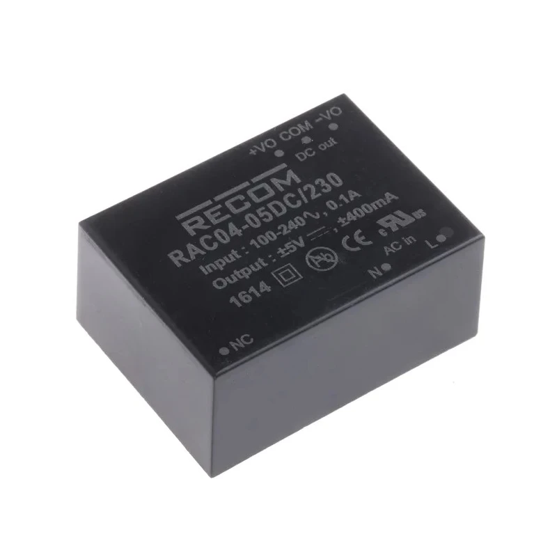 Recom Switching Power Supply 2 Output 5V DC 4W PCB Mount Encapsulated RAC04-05DC/230