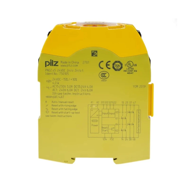Pilz PNOZ s5 24V DC Safety Relay with 2 Safety Contacts and Screw Terminals 750105