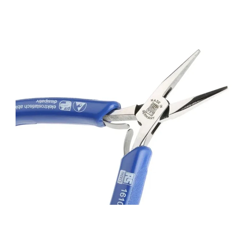 RS PRO Long Nose Plier Smooth, 120mm Overall Length, ESD Safe, Steel Jaw 161-079